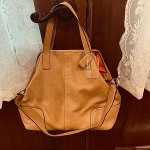 Coach camel leather Hadley Duffle handbag EUC F27728